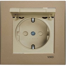 Viko Artline Novella Bronz Kapaklı Topraklı Priz Çerçeveli