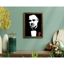 Bk Home Godfather Baba Tasarımlı Doğal Masif Ahşap Çerçeveli Tabl (551061671)