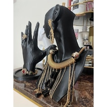 Dekoratif Takı Organizer Manken 21cm Set Şık Makyaj Mücevher Kolye Tasarım Sergi Yüzük