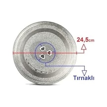 İyi Parça Mikrodalga Fırın Döner Cam Tabak 24,5cm Çapında Tırnaklı Borcam Tepsi