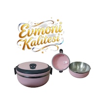 Beslenme Taşıma Kabı Sefer Tası Paslanmaz Çelik İç Kaplama Sızdırmaz Kilitli Kapak 500 Ml Pembe