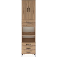 Arges Dolap 4 Raflı 4 Çekmeceli 2 Kapaklı 60x30x243 Çam-çam Atlas Çam