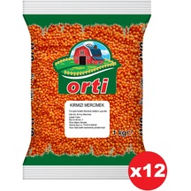 Orti Kırmızı Mercimek 1 Kg. X 12 Adet