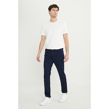 AC&Co / Altınyıldız Classics Erkek Lacı Pamuklu Slim Fit Dar Kesim 5 Cepli Armürlü Esnek Casual Pantolon Lacı