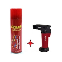X-lıte ve 270 Ml Gaz Yüksek Alevli Çakmak Torch Pürmüz 1 Kırmızı