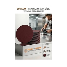 12 Adet 600 Kum Yuvarlak Cırtlı Zımpara Diski 115 Mm Deliksiz Zımpara Kağıdı 723222 Str-mn346