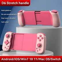 Pink-d6 Kablosuz Esneme Uzatılabilir Oyun Denetleyicisi Bluetooth  Gamepad Iphone Uyumlu Android Joystick Pad Oyun Aksesuarı