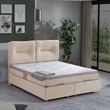 Setaymobilya Baza, Astra Çift Kişilik Baza + Başlık + Real Pedli Yatak, Bej