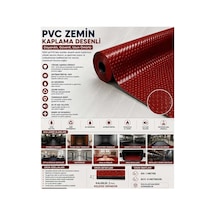 Pvc Desenli Zemin Kaplama Muşambası 2mm 1x5 Metre Kaymaz Araç Konteyner Oto Taban Kaplaması Bordo