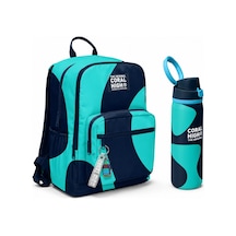 Coral High Lacivert Turkuaz Sırt Çantası 23686+çelik Termos 800 Ml 38546 Çok Renkli