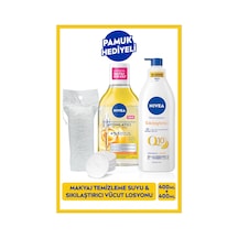 NIVEA Aydınlatıcı Micellar Makyaj Temizleme Suyu 400 ML + Q10 Sıkılaştırıcı Vücut Losyon 400 ML