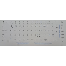 Almanca Klavye Etiketi Çıkartma Harf Sticker Beyaz