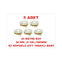 Çift Taraflı İçi Köpüklü Sarı Bant 25 M. Uzunlukta 20 Mm-2 Cm Ebatında 5 Adet