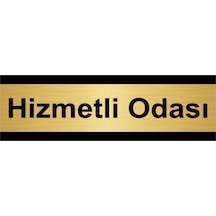 Hizmetli Odası 10x20cm Altın Renk Metal Yönlendirme Levhası