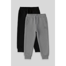 Tommylife Standart Fit Basic 2li Paket Siyah-gri Melanj Erkek Çocuk Eşofman Alt - 11224 Siyah - Gri
