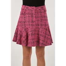 Unique Mode Kırçıllı Normal Bel Fuşya Kadın Etek Uw233702 001