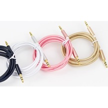 Yingfu 3,5 Mm Erkek Ses Kablosu Alüminyum Kaplamalı Konnektör 1 M Araba Kulaklıkları, Mp3 Mp4 Hoparlörleri İçin Ekstra Kablo