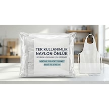 100 Adet Tek Kullanımlık Naylon Önlük 70x110 Cm - 20 Mikron Kalınlık - Beyaz Hijyen Önlüğü