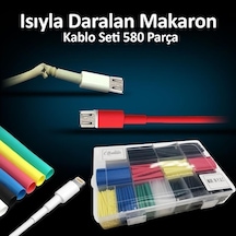 Makaron Isıyla Daralan Kablo Koruma Kablo Tamir Kiti 580 Parça