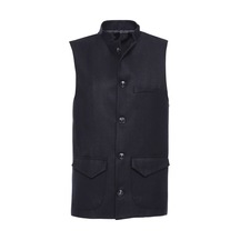 Siyah Hakim Yaka Kaşe Yelek 001