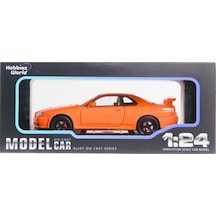 Hobbiez World Nissan Skyline Gt-r R34 Turuncu 1/24 Model Araba