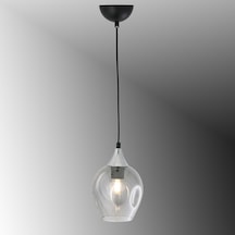 Tt606-1-sy-kr Tt Ayd. Mat Siyah - Krom Basık Camlı Tekli Avize Siyah - Krom - Füme