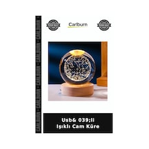 Usb& 039 Li Işıklı Cam Küre Gece Lambası Dekoratif Nesne Salon Objesi