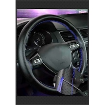 Civic Uyumlu 2004-2007 Dikmeli Direksiyon Kılıfı Noktalı Dikişli Mavi İpli 38 Cm 10 Cm