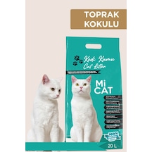 Mi Cat Toprak Kokulu Koku Hapseden Aktif Karbonlu Kedi Kumu 20 L