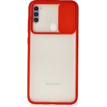 Samsung Galaxy Uyumlu A11 Kılıf Palm Buzlu Kamera Sürgülü Silikon - Kırmızı Bzsxx00 1