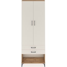 Arges Dolap 2 Raflı 2 Çekmeceli Tek Askılı 88x30x243 Çam-aytaşı Çam