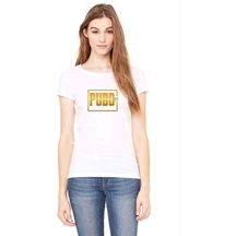 Pubg Logo Baskılı Beyaz Kadın Tshirt (534653015)