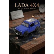 Craftivio Lada Niva 4x4 Metal Çek Bırak Oyuncak Araba Açılabilir Kapılı Diecast Model Araç 12 Cm Çok Renkli