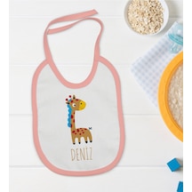 BK Kids Kişiye Özel Pembe Bebek Mama Önlüğü - Model 149 Pembe