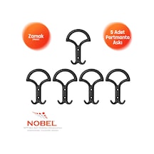Eta Portmanto Askısı, Metal Vestiyer Askısı, Matsiyah, Duvar Ve Dolap Askılığı 5'li Set Vidalı Matsi Yah
