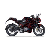 Bajaj Pulsar Rs200 Şimşek Desenli Graphic Sticker Kit Set Kırmızı