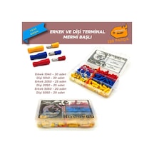 Erkek ve Dişi Mermi Başlı Ek Terminal Seti. Ortanca Paket 150 Par
