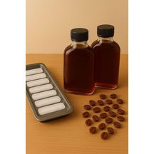 2 Adet Şeffaf Cold Brew Siyah Kapaklı Soğuk Kahve Yassı Cam Şişe 200 Ml Ve Çubuk Buz Kalıbı Çok Renkli