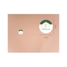 Arapça İyi Bayramlar Etiketi Eid Mubarak Stickers Kutlama Çıkartmaları 4 Cm 40 Adet Çok Renkli
