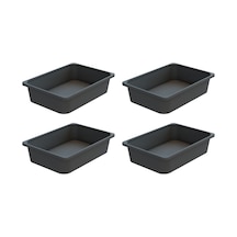 Montessori Oyuncak Dolabı Kutusu Saklama Kutusu Çocuklar İçin Aktivite Kutusu 4 Adet Gri Gri