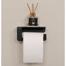 Yapışkanlı Ve Vidalı Mat Siyah Telefon Raflı Tuvalet Kağıtlığı Wc Kağıtlık Tuvalet Kağıdı Askıs Diğer