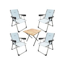 Kampçılık Argeus Rock 4'lü Bardaklı Katlanabilir Sandalye Ve Masa Seti - Turkuaz A-01