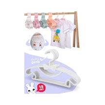 Morpanya Sweet 18 Adet Beyaz Bebek Elbise Askısı 30 Cm Fiyonklu Beyaz