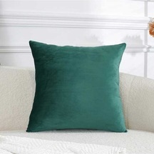 Flybuy Yeşil Yastık Peluş Örtüsü Minder Kılıfı Kanepe Kadife Flanel Düz Çekirdek Başucu Araba + Ga Yeşil