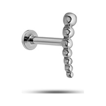 925 Ayar Gümüş Rodyumlu Minimal Süzme Top Tragus Piercing Küpe