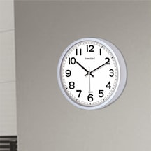 22Cm Okunaklı Ofis Ev Işyeri Okul Dershane Otel Odası Duvar Saati Beyaz
