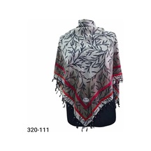 Berat Desenli Sökme Boncuklu Eşarp 320-111 Çok Renkli