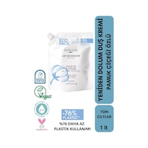 Byphasse Caresse Pamuk Çiçeği Özlü Kremli Duş Jeli Ekonomik Yeniden Dolum Paketi 1 L