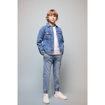 Defacto Kargo Cepli Jogger Fit Jean Pantolon Erkek Çocuk C4601a826aube394 Mavi-be394
