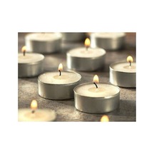 10'lu Yuvarlak Beyaz Tealight Mum, Kokusuz Mum & Kandil Beyaz
